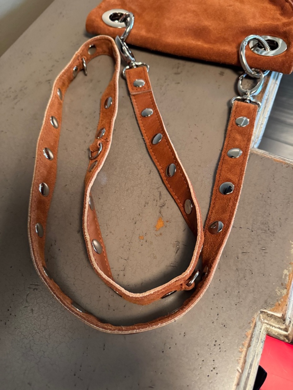 Hammitt Rust Suede Crossbody with Silver Hardware - Picture 11 of 16